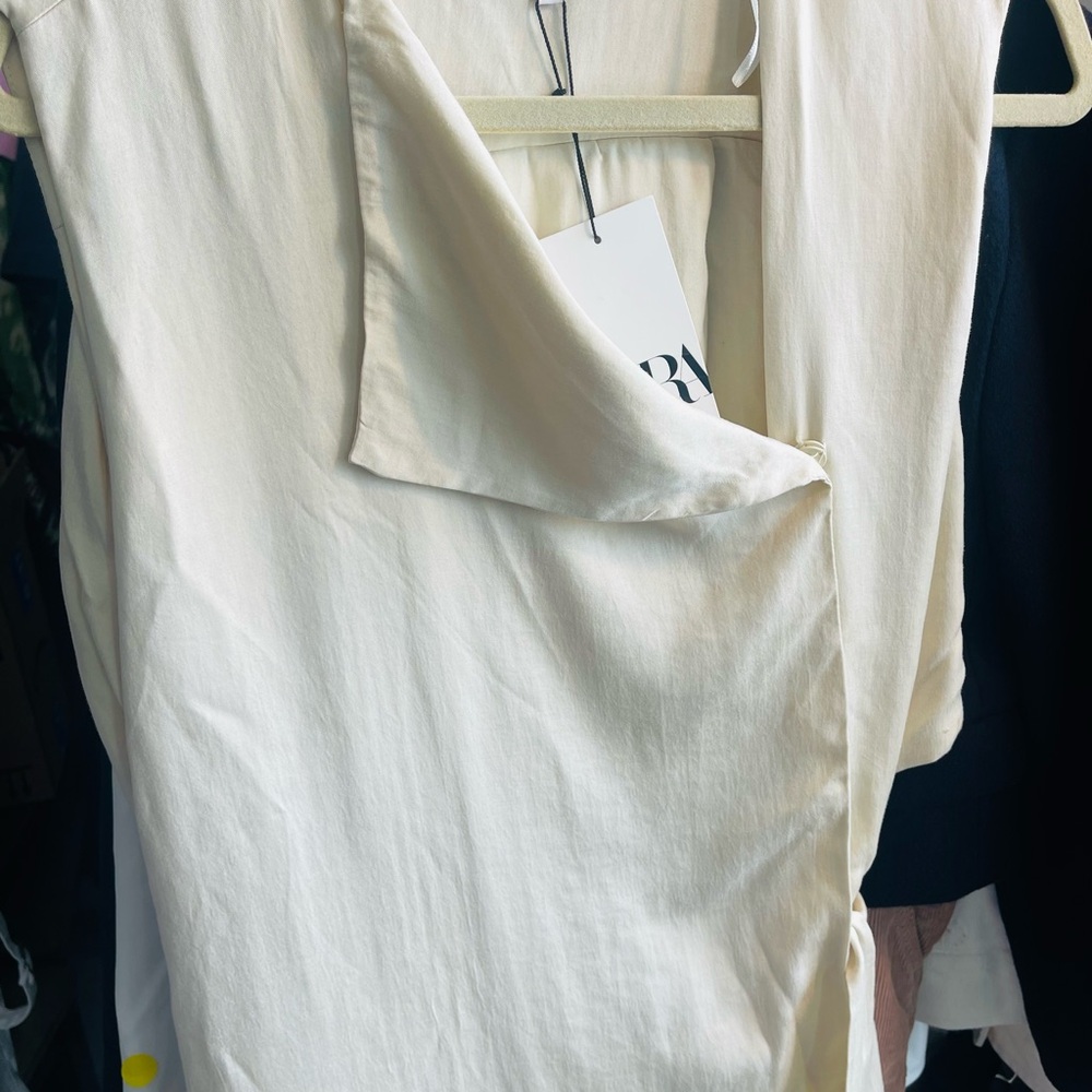Zara Beige Wrap Top